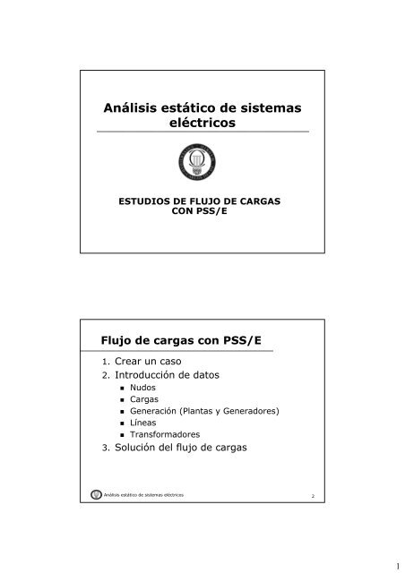 Análisis estático de sistemas eléctricos