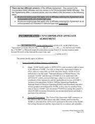 INCORPORATED/UNINCORPORATED AFFILIATE AGREEMENT