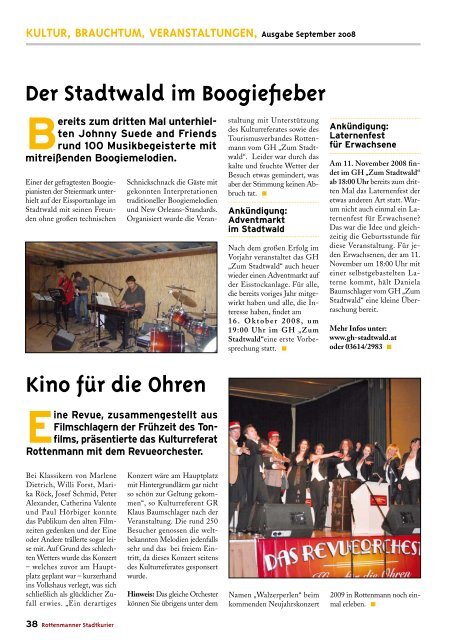 Stadtkurier Oktober 2008 - Rottenmann