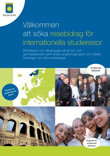 Välkommen att söka resebidrag för internationella studieresor