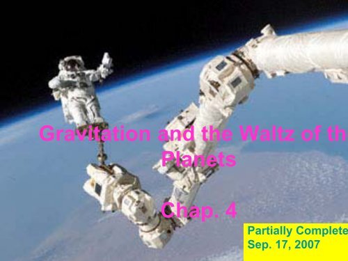 Gravitation and the Waltz of the Planets Chap 4