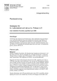 SOLNA STAD Planbeskrivning Detaljplan fÃ¶r kv. Laboratoriet och ...