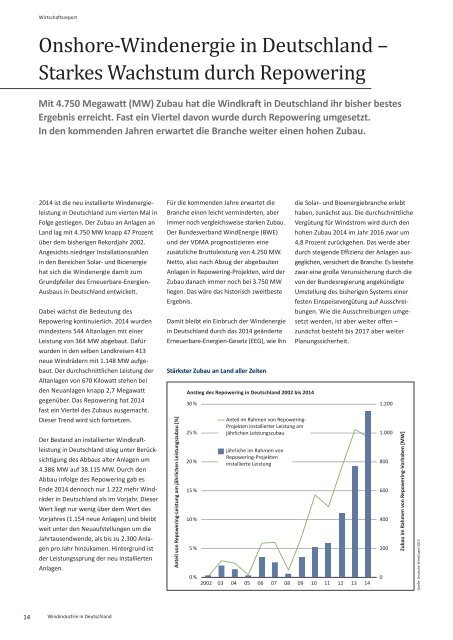 BWE Branchenreport - Windindustrie in Deutschland 2015