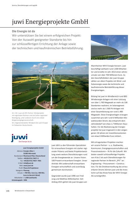 BWE Branchenreport - Windindustrie in Deutschland 2015