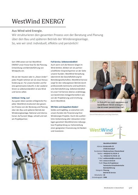 BWE Branchenreport - Windindustrie in Deutschland 2015