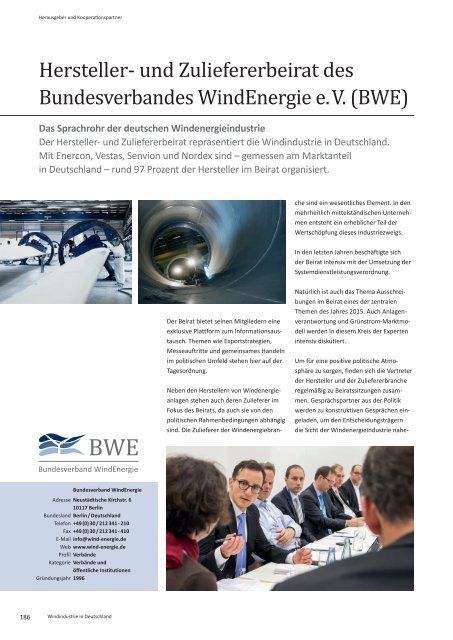 BWE Branchenreport - Windindustrie in Deutschland 2015