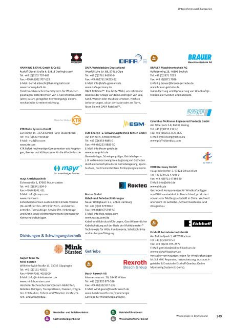 BWE Branchenreport - Windindustrie in Deutschland 2015