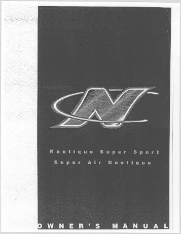 2000 Nautique Super Sport, Super Air Nautique Owner's Manual
