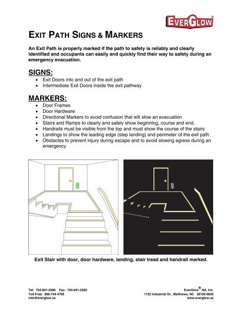 EXIT PATH SIGNS MARKERS