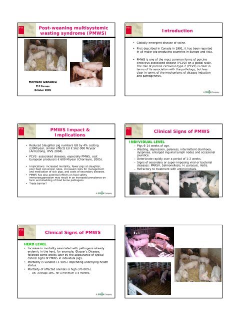 Post-weaning multisystemic wasting syndrome (PMWS) Introduction ...