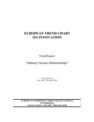 EUROPEAN TREND CHART ON INNOVATION - PRO INNO Europe