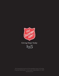 The Governing Council of The Salvation Army in Canada Financial ...