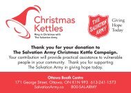 Thank you for your donation to The Salvation Army Christmas Kettle ...