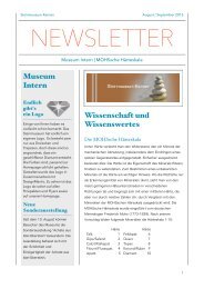 Steinmuseum Kernen Newsletter 4/2015