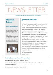 Steinmuseum Kernen Newsletter  2/2015