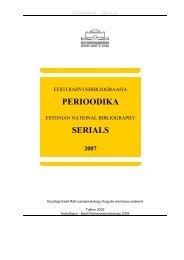PERIOODIKA SERIALS - Eesti Rahvusraamatukogu