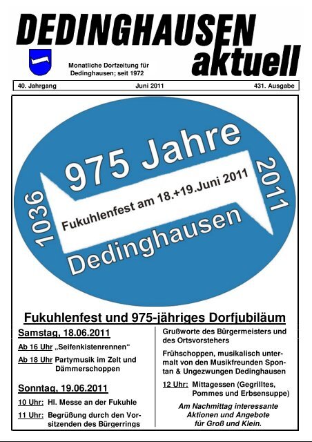 Fukuhlenfest und 975-jähriges Dorfjubiläum - Dedinghausen