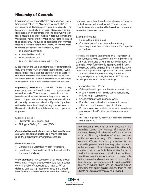 Laboratory Safety Guidance