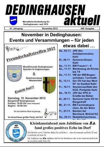 Events und Versammlungen – für jeden etwas dabei - Dedinghausen