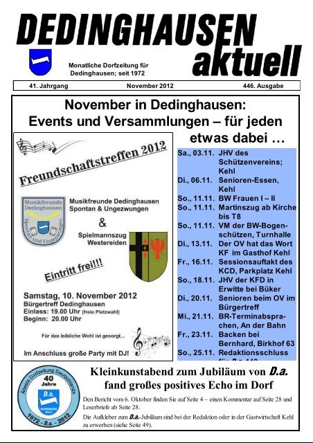 Events und Versammlungen – für jeden etwas dabei - Dedinghausen