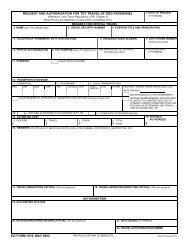 DD FORM 1610 MAY 2003