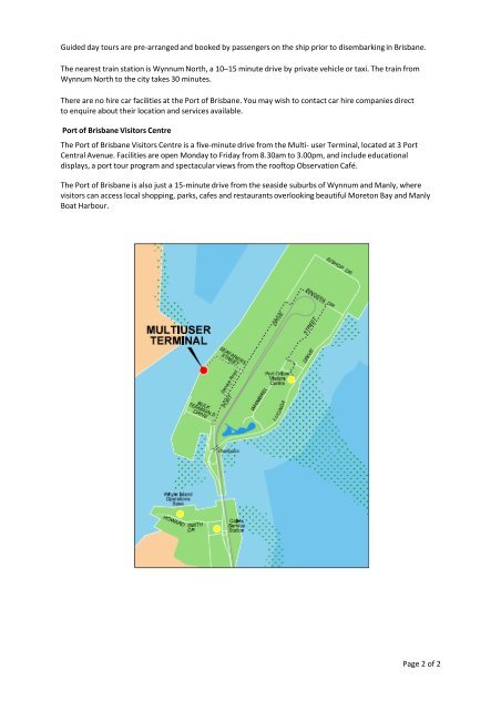 Information for Cruise Ship Passengers and ... - Port of Brisbane
