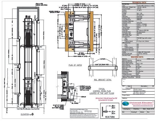 TECHNICAL DATA MACHINE DATA - Universal Elevator Co.