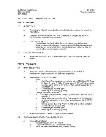 THERMAL INSULATION PART 1 - Zenith Construction