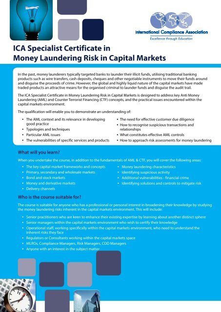 ICA Specialist Certificate in Money Laundering Risk in Capital Markets