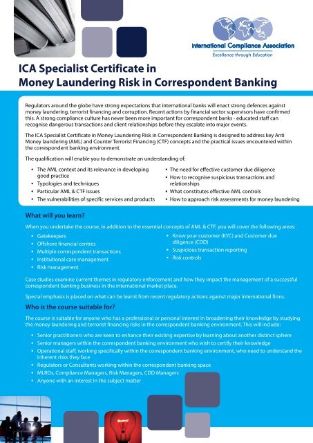 Ica Specialist Certificate In Money Laundering Risk In Correspondent Banking
