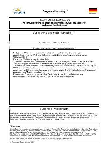 Europass-Zeugniserläuterung - BiBB