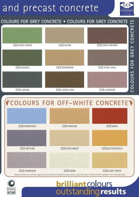 Ccs Concrete Colour Chart