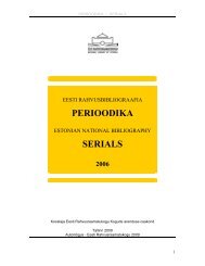 PERIOODIKA SERIALS - Eesti Rahvusraamatukogu