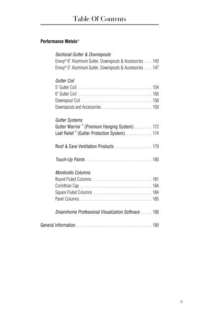 Table Of Contents