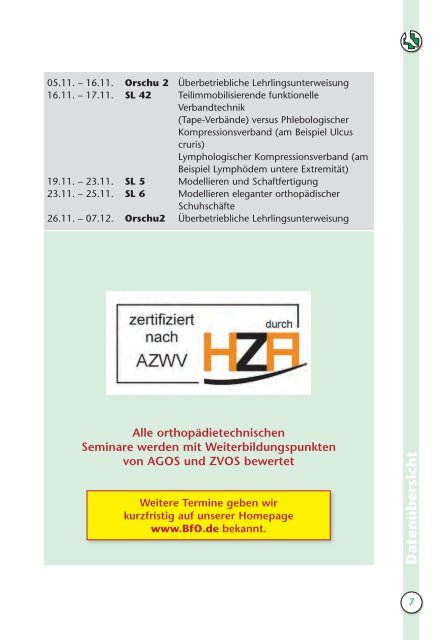 LEHRGANGSPROGRAMM 201 2