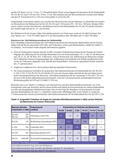 Strahlenexposition durch natürliche Radionuklide im Trinkwasser in ...