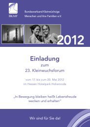 Einladung und Programm zum 23. Kleinwuchsforum 2012 - BKMF