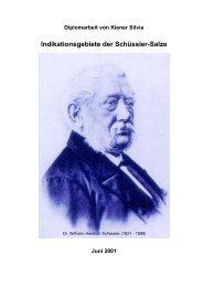 Indikationsgebiete der Schüssler-Salze