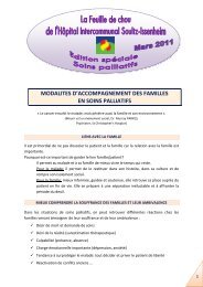 MODALITES D’ACCOMPAGNEMENT DES FAMILLES EN SOINS PALLIATIFS