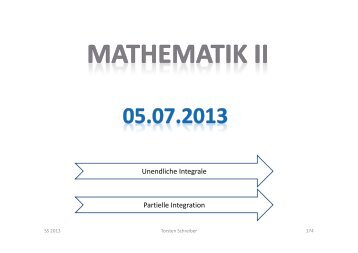 Unendliche Integrale Partielle Integration