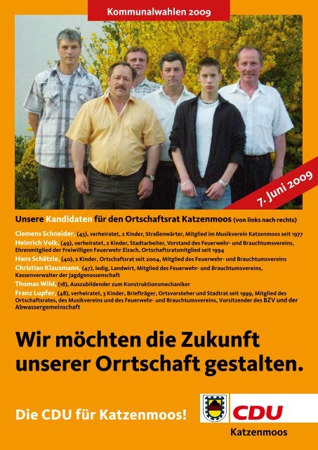 Wahlprospekt 2009 als pdf-Datei - CDU Stadtverband Elzach