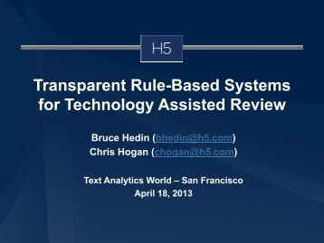 Transparent Rule-Based Systems for Technology Assisted Review