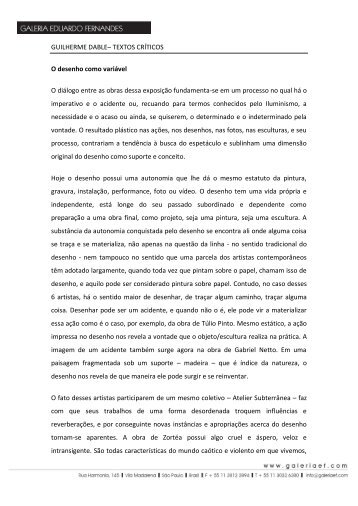 Textos de Críticos em PDF - Galeria Eduardo H. Fernandes