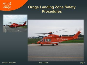 Ornge Landing Zone Safety Procedures