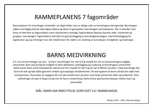 Støa barnehage – meningsfulle dager