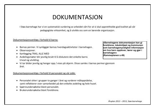 Støa barnehage – meningsfulle dager