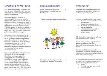 EVALUERING AV ÅRET 12/13 HVOR GÅR VEIEN NÅ? HVA GJØR VI?