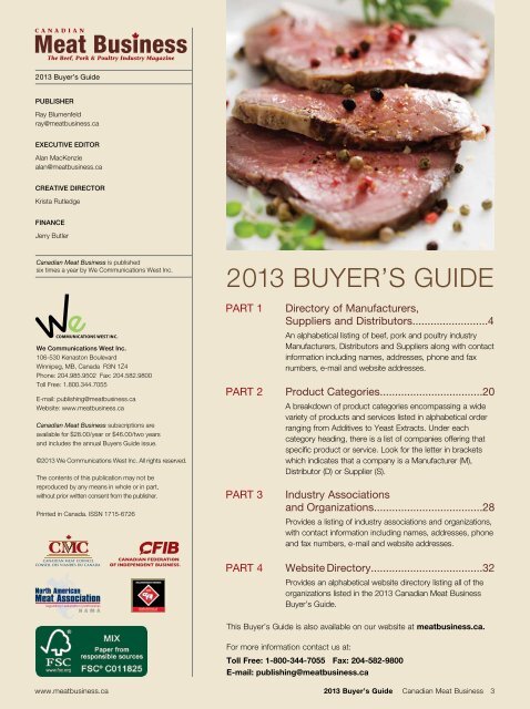 BUYER'S GUIDE - Canadian Meat Business