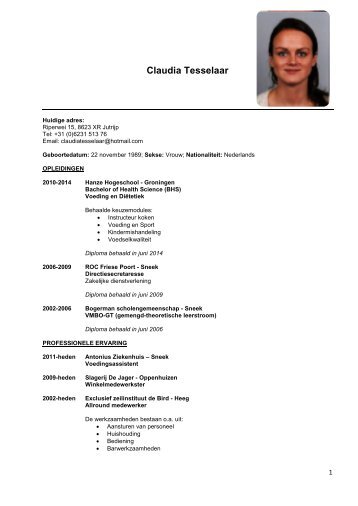 CV Claudia Tesselaar