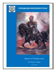 INTEGRATED CONTINGENCY PLAN Maneuver Training Center